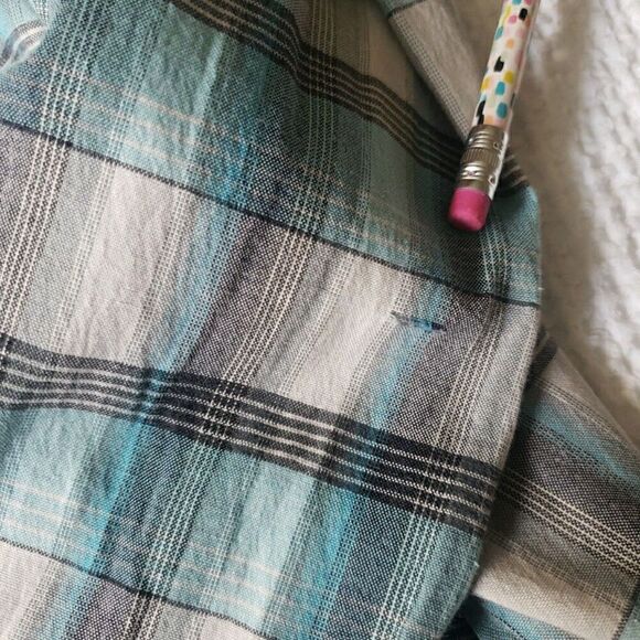 Casual Country Mens Long Sleeve Pearl Snap Shirt Blue Plaid Size XL *FLAW - Picture 12 of 16